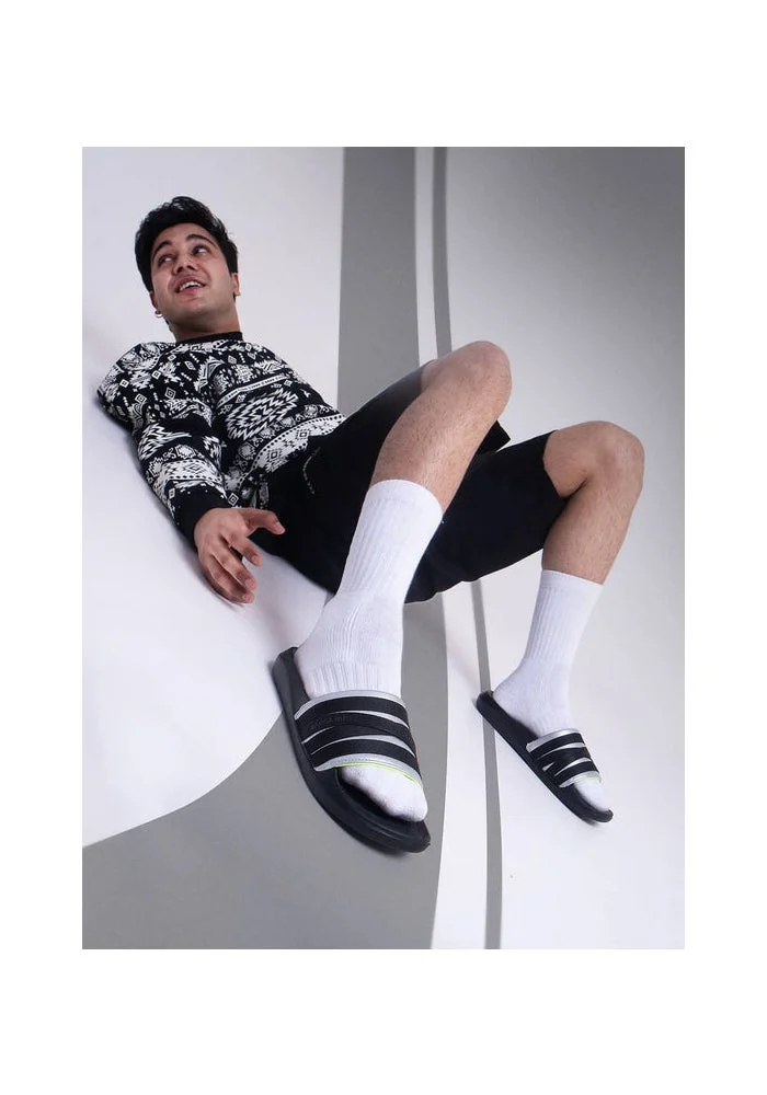 Bacca Bucci Jet Black Galaxy Slides – Ultra-Comfort EVA Slip-Ons for Men | Best Price UAE